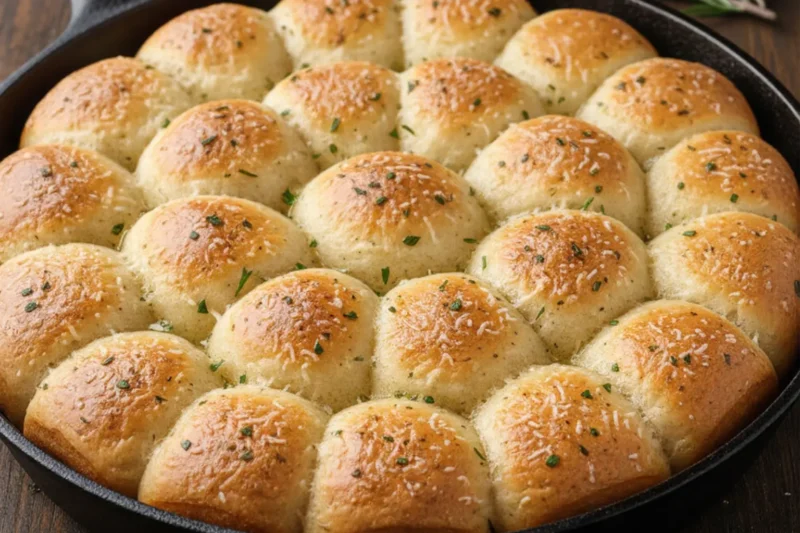 Pull-Apart Golden Bread Rolls Baked in a Skillet
