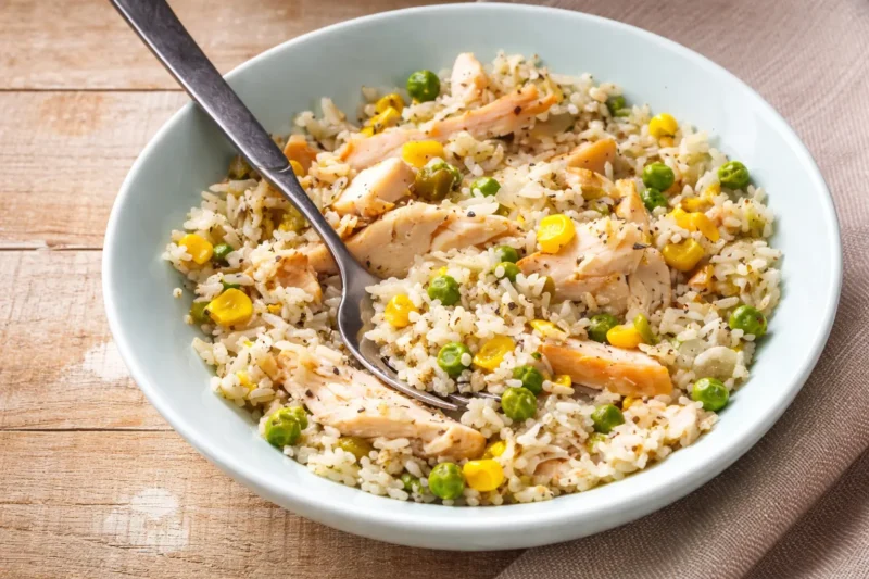 How to Make a Healthy Chicken Rice Bowl with Veggies