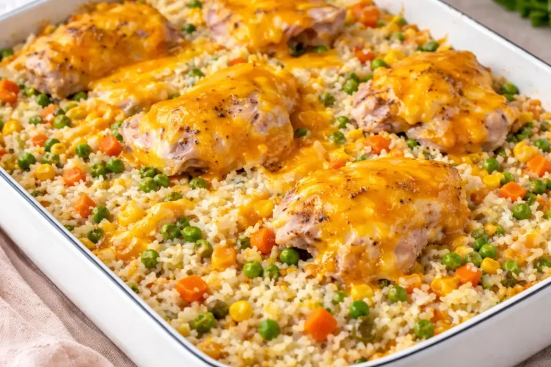 Why This Creamy Cheddar Chicken Rice Casserole Feels So Comforting